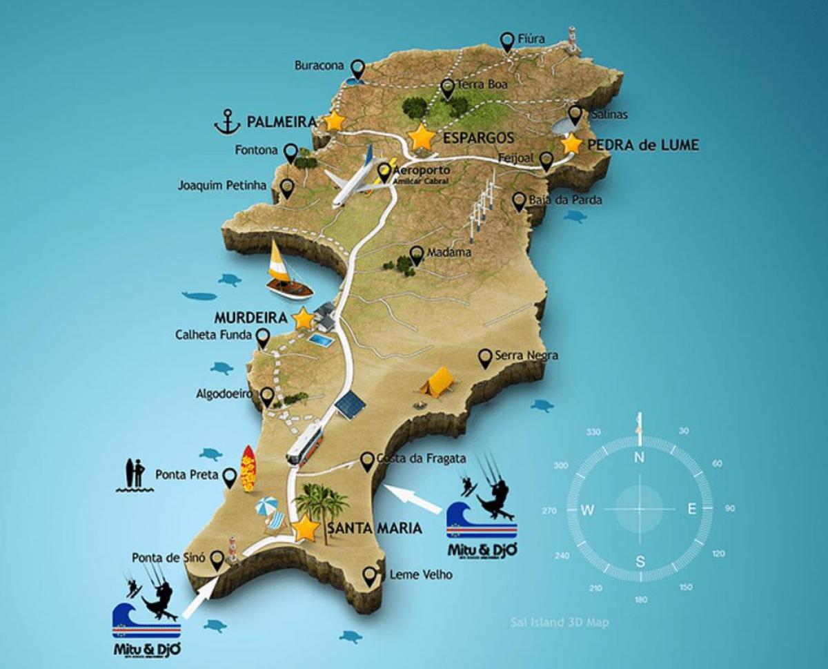 mapa santa maria Cape Verde