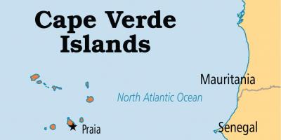 Mapa mapa pokazuje Cape Verde ostrvima